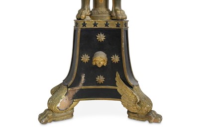Lot 114 - A MASSIVE REGENCY STYLE EBONISED AND PARCEL...