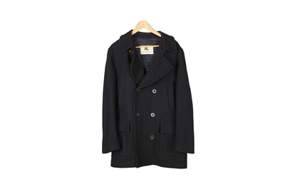 Lot 503 - Burberry Men's Navy Wool Mix Coat, double...