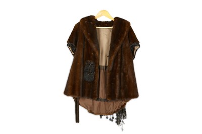 Lot 522 - Customised Brown Mink Jacket, short sleeved...