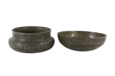 Lot 244 - TWO TINNED COPPER BOWLS Iran, 18th century ...