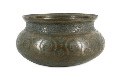 Lot 245 - A SAFAVID TINNED-COPPER BOWL Iran, 17th...