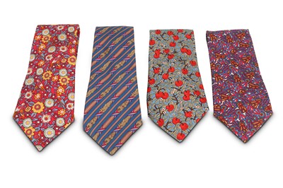 Lot 166 - Four Whimsical Hermes Ties, to include a...