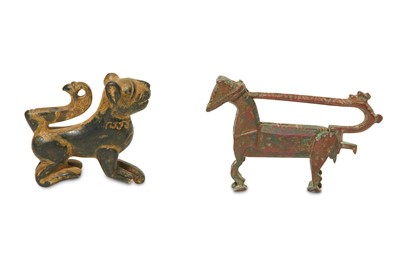 Lot 30 - TWO BRONZE ANIMAL FIGURINES Iran, 12th - 13th...