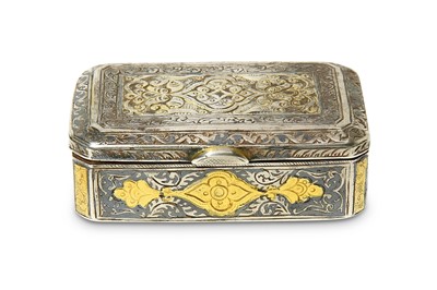 Lot 282 - A SMALL PARCEL-GILT SILVER BOX Iran, 18th -...