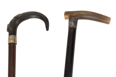 Lot 340 - An early 20th Century crook handled walking...