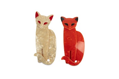 Lot 104 - Lea Stein, Paris - Two 'Quarrelsome Cat' ...