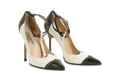 Lot 457 - Manolo Blahnik Two Tone Heels, Mary Jane style...