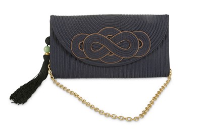 Lot 405 - Shanghai Tang Blue Knot Silk Braid Clutch, c....