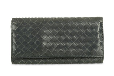 Lot 440 - Bottega Veneta Navy Wallet, woven leather with...