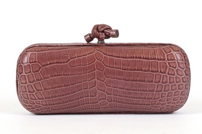 Lot 224 - Bottega Veneta Crocodile Knot Stretch Clutch,...