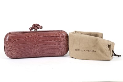 Lot 224 - Bottega Veneta Crocodile Knot Stretch Clutch,...