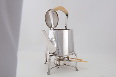 Lot 107 - An Austrian Art Deco 800 standard silver kettle-on-stand, Vienna circa 1910 by Alexander Sturm (active 1885-1915)