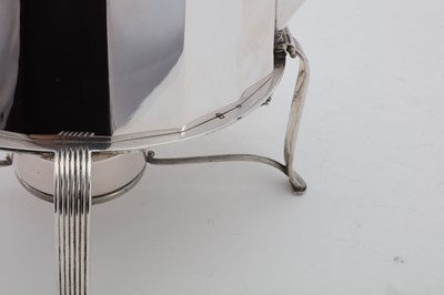Lot 107 - An Austrian Art Deco 800 standard silver kettle-on-stand, Vienna circa 1910 by Alexander Sturm (active 1885-1915)