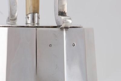 Lot 107 - An Austrian Art Deco 800 standard silver kettle-on-stand, Vienna circa 1910 by Alexander Sturm (active 1885-1915)