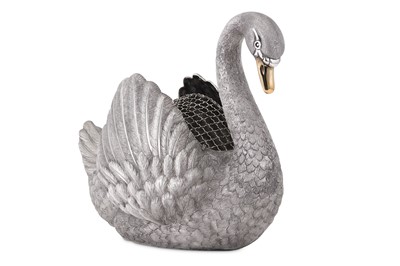 Lot 205 - An Elizabeth II sterling silver swan...