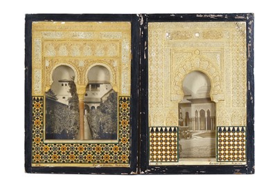 Lot 180 - TWO PAINTED GESSO ALHAMBRA ARCHITECTURAL...