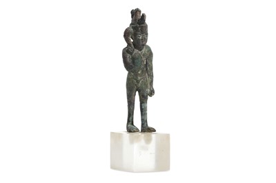 Lot 25 - AN EGYPTIAN BRONZE FIGURE OF HARPOCRATES Late...