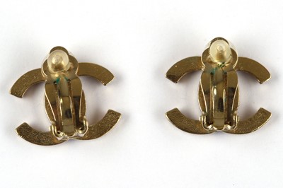 Lot 28 - Chanel CC Clip On Earrings, c. 2010, studded...