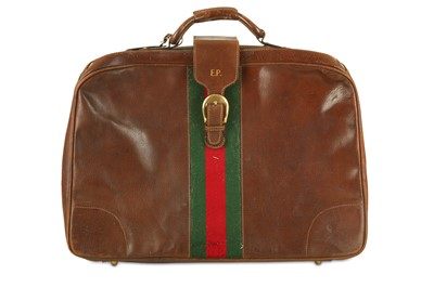 Lot 449 - Gucci Brown Leather Suitcase, 1960s, iconic...