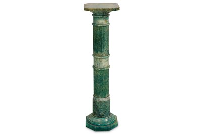 Lot 764 - A marble torchere, stained green, with...