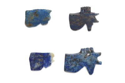 Lot 13 - FOUR EGYPTIAN LAPIS LAZULI UDJAT EYES Circa...