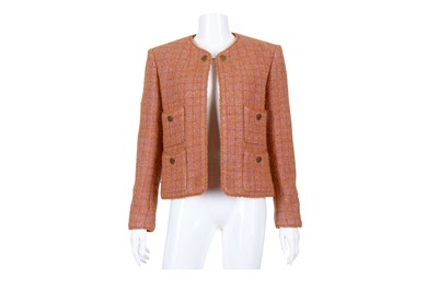 Lot 322 - Chanel Boutique Peach Tweed Jacket, c. 1997,...