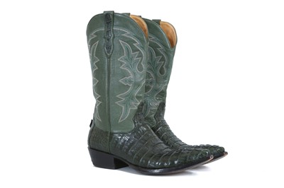 Lot 455 - Judy Rothchild Men's Green Crocodile Cowboy...