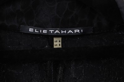 Lot 515 - Elie Tahari Black Silk Dress, animal print...