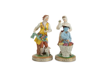 Lot 230 - A pair of 20th century Dresden porcelain...