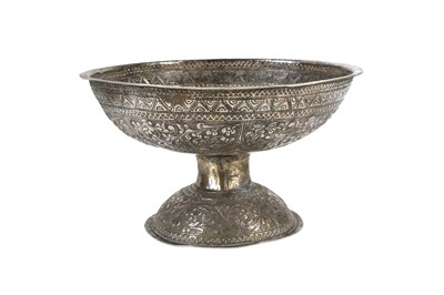 Lot 411 - A MALAY SILVER FOOTED BOWL Malaysia, 19th...