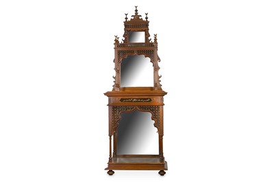 Lot 892 - AN ORIENTALIST IVORY-INLAID DISPLAY CABINET...