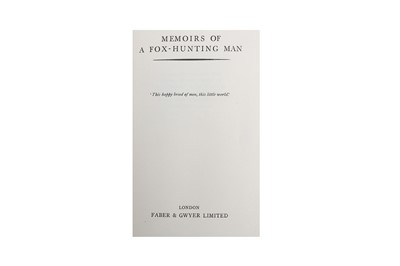 Lot 241 - Sassoon (Siegfried) Memoirs of a Fox Hunting...