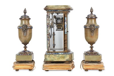 Lot 14 - A LATE 19TH CENTURY FRENCH CHAMPLEVE ENAMEL,...