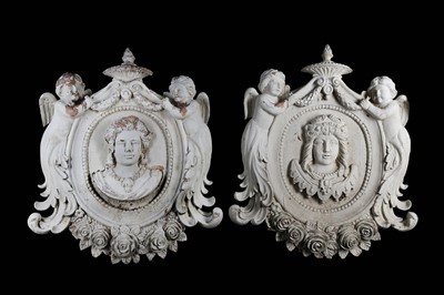 Lot 170 - A LARGE PAIR OF BAROQUE STYLE CARVED WOOD...
