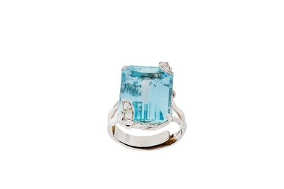 Lot 149 - An aquamarine and diamond ring, 1978 The...