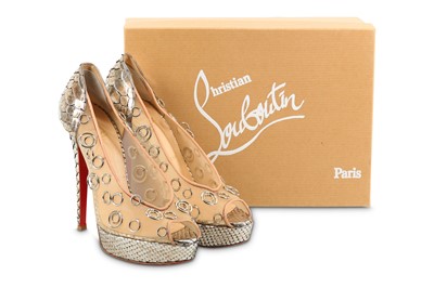 Lot 76 - Christian Louboutin Pierce Python Cosmo Rings...