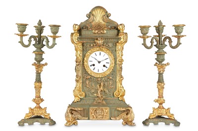 Lot 22 - A LATE 19TH CENTURY PAINTED AND GILT METAL...