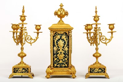 Lot 21 - A LATE 19TH CENTURY FRENCH GILT BRONZE AND...