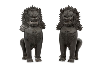 Lot 315 - A pair of second half 20th Century Thai bronze...