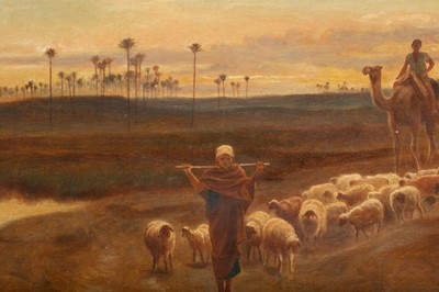 Lot 28 - FREDERICK GOODALL (BRITISH 1822-1904) Sheep...