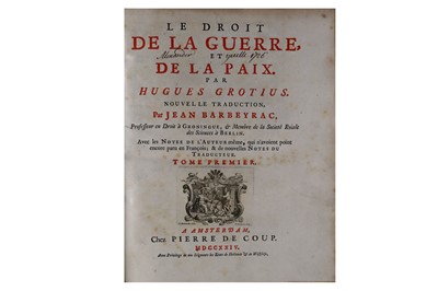 Lot 146 - History.- Grotius (Hugo) & Barbeyrac (Jean,...