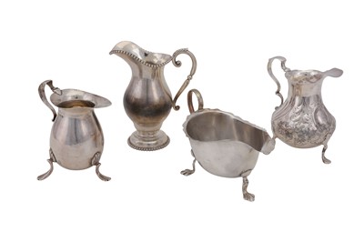 Lot 58 - A mixed group of three cream jugs, including a...