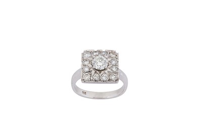 Lot 123 - A diamond dress ring Designed as a square...