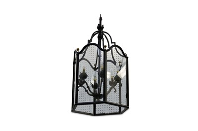 Lot 134 - Modern pendant ceiling hall lantern of...