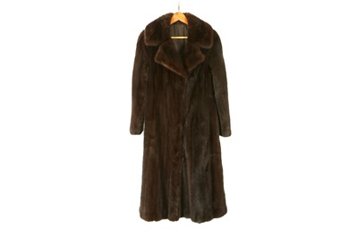 Lot 82 - Full Length Chestnut Mink Coat, silk lined, 19"...