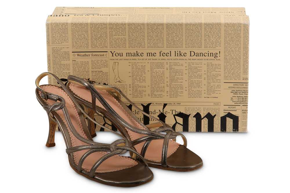 Lot 179 - John Galliano Metallic Bronze Sandals, sling...