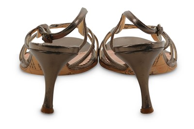 Lot 179 - John Galliano Metallic Bronze Sandals, sling...