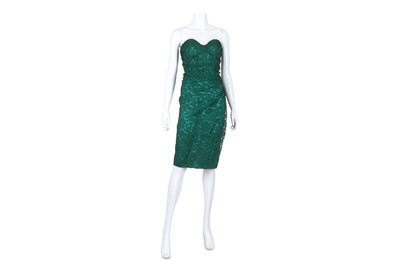 Lot 354 - Dolce and Gabbana Green Lace Strapless Dress,...