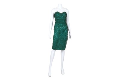 Lot 354 - Dolce and Gabbana Green Lace Strapless Dress, Lot 354 - Dolce and Gabbana Green Lace Strapless Dress,