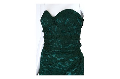 Lot 354 - Dolce and Gabbana Green Lace Strapless Dress, Lot 354 - Dolce and Gabbana Green Lace Strapless Dress,